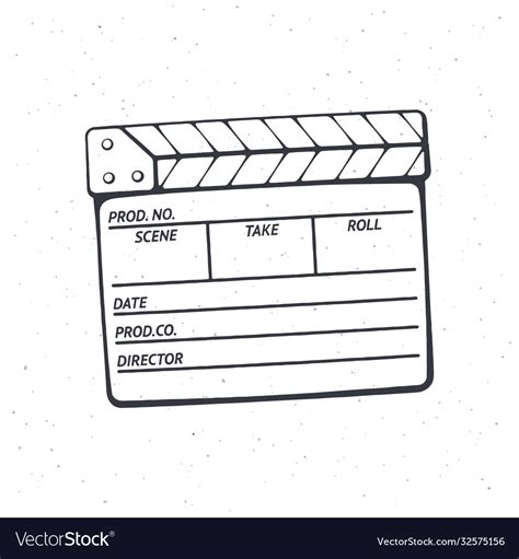 Outline Closed Clapperboard Royalty Free Vector Image