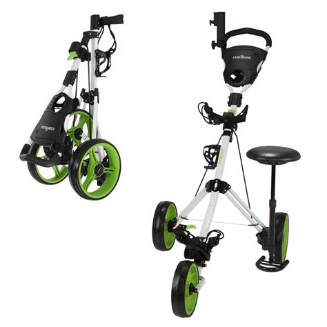 Caddymatic Golf X TREME 3 Wheel Push Pull Golf Trolley With Seat White