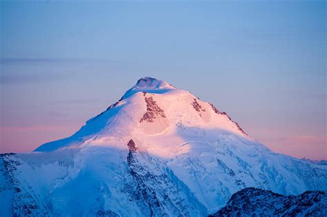 Blick Auf Dem Vergletscherten Berggipfel Bild Kaufen