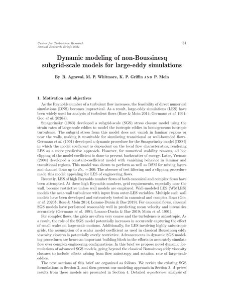 Pdf Dynamic Modeling Of Non Boussinesq Subgrid Scale Models For Large