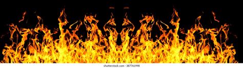 Fire Flames On Black Background Stock Photo 387761998 | Shutterstock