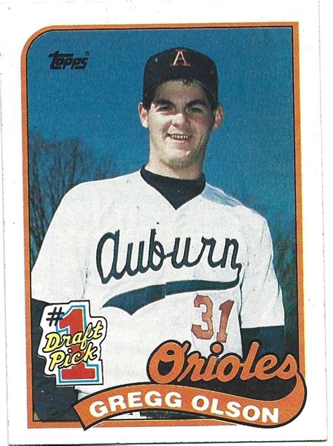 1989 Topps Gregg Olson Baseball Card Baltimore Orioles Rookie RC 161