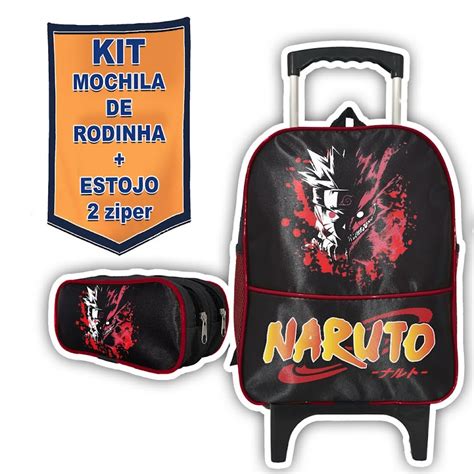 Kit Mochila Escolar De Rodinhas Infantil Menino Pequena Estojo Duplo