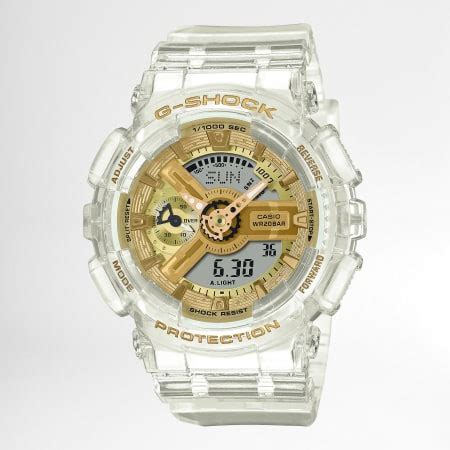 Casio Montre Femme G Shock GMA S110SG 7AER Transparent Doré