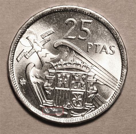 Spain 25 Pesetas 1957 70 Choice Uncirculated Coin