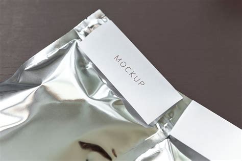 Resealable Metallic Packaging Bag Mockup Premium Psd Mockup Rawpixel