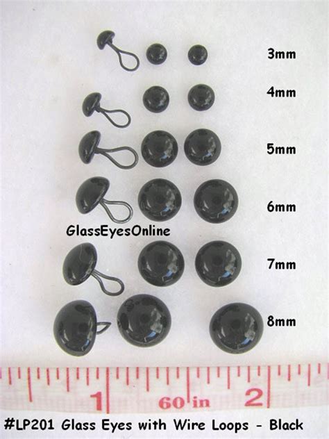 12 Pair 3mm To 6mm Solid Black Glass Eyes Wire Loops Teddy Etsy Australia