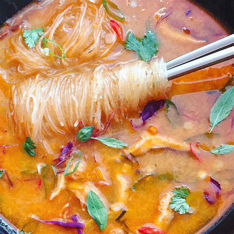 Thai Red Curry Noodle Soup With Vegetables Good Health Gourmet