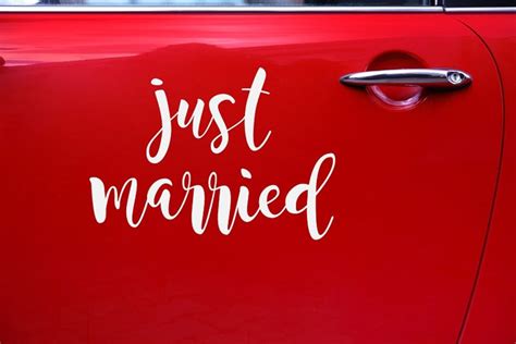 Just Married Car Sticker Wedding Decorations Rustic Wedding Etsy