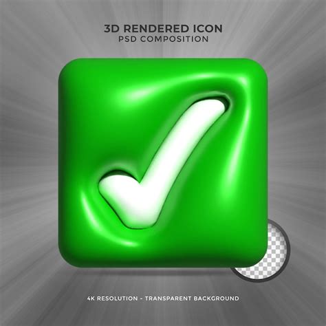 Signo De Aprobación 3d O Símbolo Correcto El Icono De Marca De