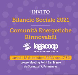 Presentazione Bilancio Sociale 2021 a seguire Comunità Energetiche