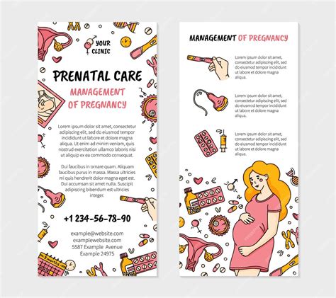 Premium Vector Pregnancy And Prenatal Care Clinic Flyer In Doodle Style