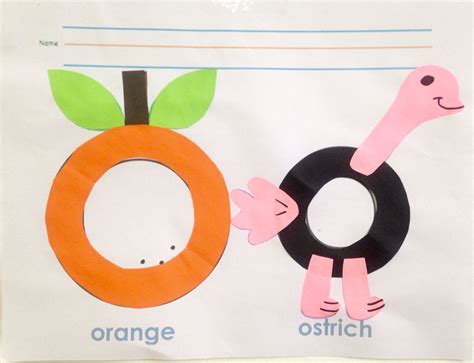 Letter Oo Art Orange And Ostrich Alphabet Crafts Diy Hair