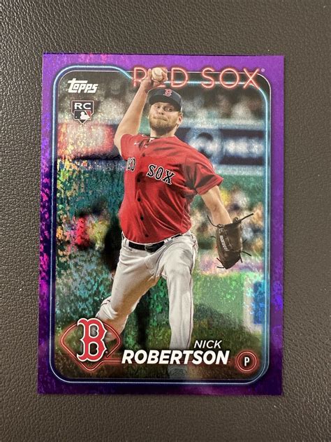 2024 Topps Series 1 PURPLE HOLOFOIL 799 Nick Robertson Red Sox RC 13