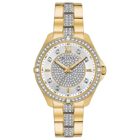 Bulova Women's Crystal Accent Gold Stainless Steel Watch 96L236 ...