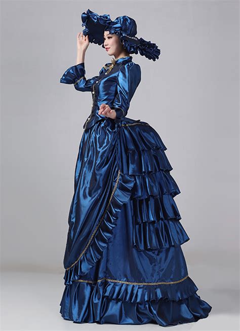 Vintage Authentic Victorian Dresses Ballgowns Blue Victorian Bustle