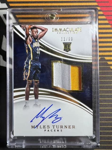 Panini Immacul E Myles Turner Patch Recrue Auto Rc Pacers