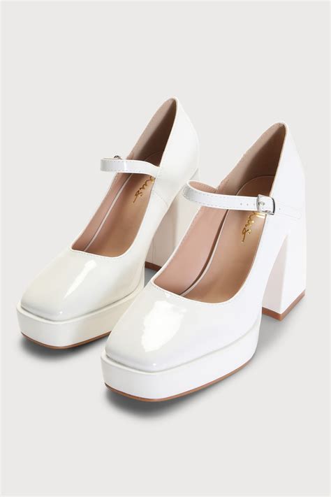 White Mary Jane Shoes For Women