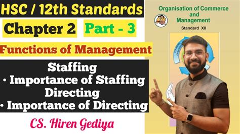 O C M Functions Of Management Chapter 2 Importance Of Staffing And Directing Class 12th