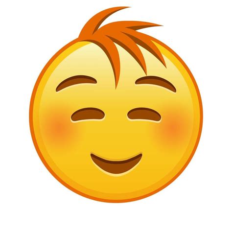 Embarrassed Smiling Face Large Size Of Yellow Emoji Smile With Hair