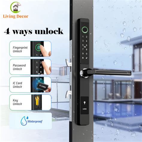 防水智能锁 sliding door lock waterproof smart door lock set digital door ...