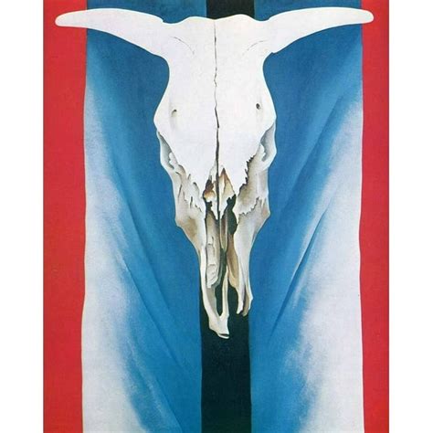 Cows Skull Red White And Blue Okeeffe Canvas Or Print Wall Art