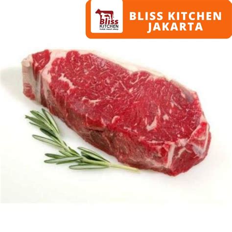 Jual US Premium Black Angus Sirloin Striploin Beef Steak MB 2 3 200gr