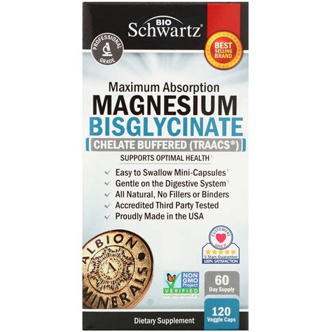 BioSchwartz Magnesium Bisglycinate 100 Maximum Absorption Health