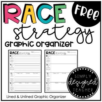 Race Strategy Graphic Organizer Free By Simply Designed Teacher Tpt