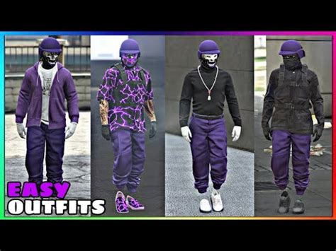 Top 4 Best Easy To Make Male Tryhard Purple Jogger Outfits 4 GTA