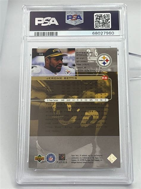 1998 SP Authentic 106 Jerome Bettis For Sale Online EBay