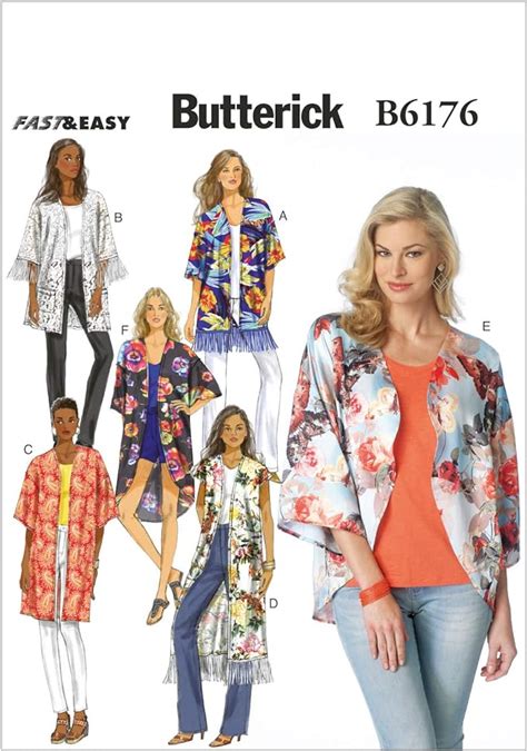 Amazon Butterick Patterns 6176 Misses Kimono Sizes 16 18 20 22