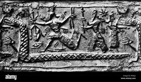 CREATION: MARDUK & TIAMAT. /nThe Babylonian god Marduk defeats and ...