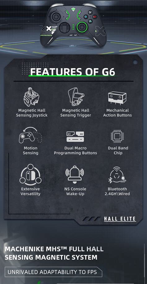 Machenike G6 Bluetooth/2.4GH/Wired 3-Mode Gamepad Controller Magnetic ...
