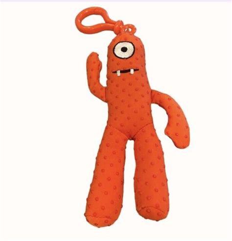 Yo Gabba Gabba Muno Plush Stuffed Keychain Clip On Red Monster One