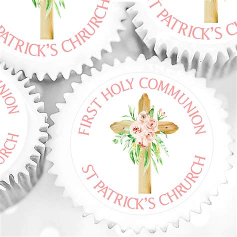 Pink Personalised Holy Communion Cupcake Toppers Debs Kitchen Cakes