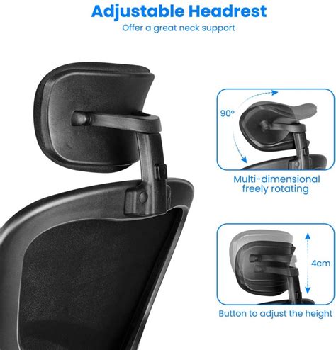 Office Chair with Adjustable Headrest and Armrests - Rattrix Store