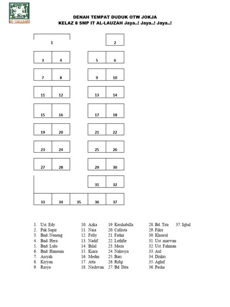 Denah Tempat Duduk Bis 1 Pdf