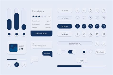 Elementos Del Kit De Interfaz De Usuario De Vectores Gratuitos Y