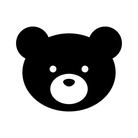 Cute vector bear head icon, isolated symbol, animal face 25401903 Vector Art at Vecteezy