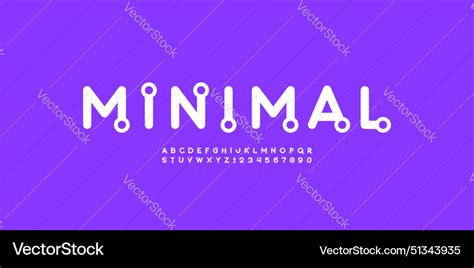 Font Alphabet Trendy Modern With Outlines Dots Vector Image