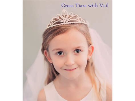 Communion Cross Tiara With Veil Communion Tiara And Veil Etsy