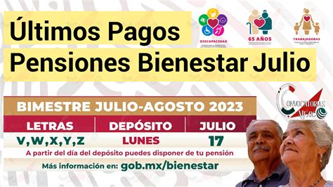 Estas Iniciales Recibir N Su Pensi N Bienestar El De Julio