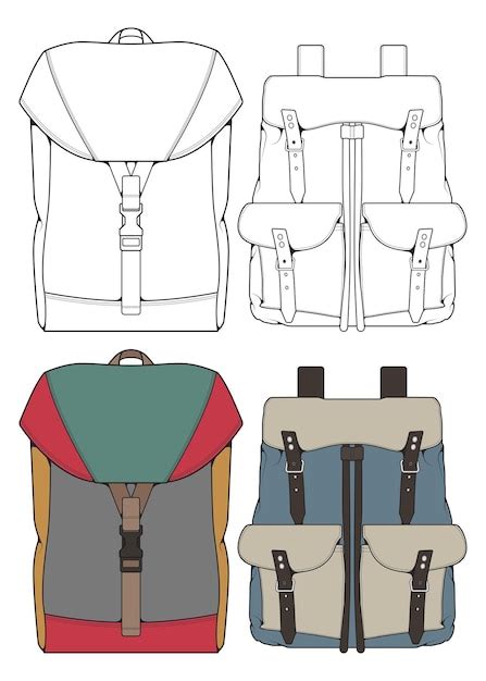 Premium Vector Set Of Vector Backpacks Illustration Backpacks For