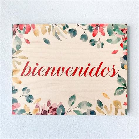 Wood Bienvenidos Sign Welcome Wood Print Wooden Bienvenidos Sign