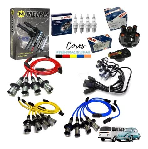 Kit Cabos Vela Tampa Baixa Rotor Platinado Bosch Fusca Parcelamento