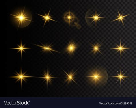 Yellow stars lights Royalty Free Vector Image - VectorStock