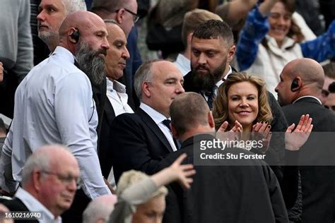 Newcastle United Co-Owner, Amanda Staveley celebratesin the stands ...