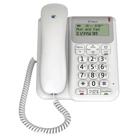 British Telecom Bt Decor 2500 Caller Id White Phone Uk Electronics