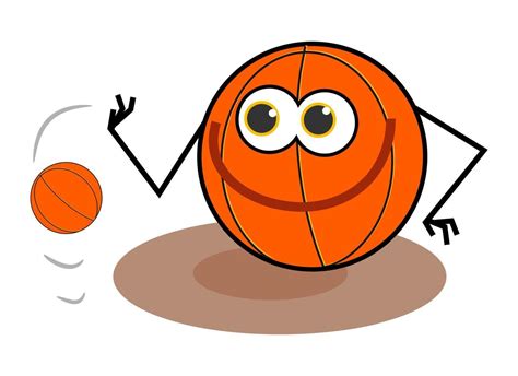 Funny Cartoon Ball Character Playing Basketball 3651567 Vector Art at ...